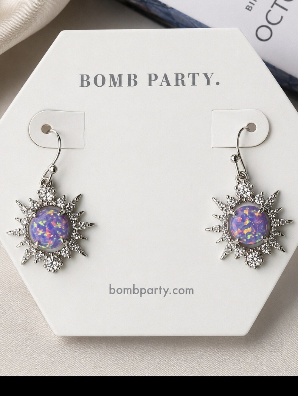 Bomb Party Lavender Fire Opal Earrings Sunburst Wonder RBP4149